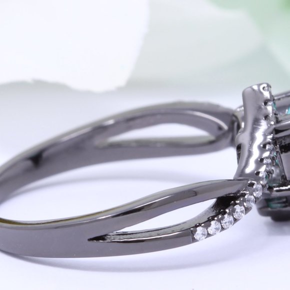 1.80 Carat Heart Promise Ring Paraiba Tourmaline B - Picture 2 of 3